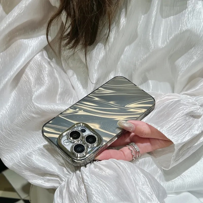 Hot Diamond Laser Gradient Glitter Camera Lens Protection Colorful Phone Shell Black Case